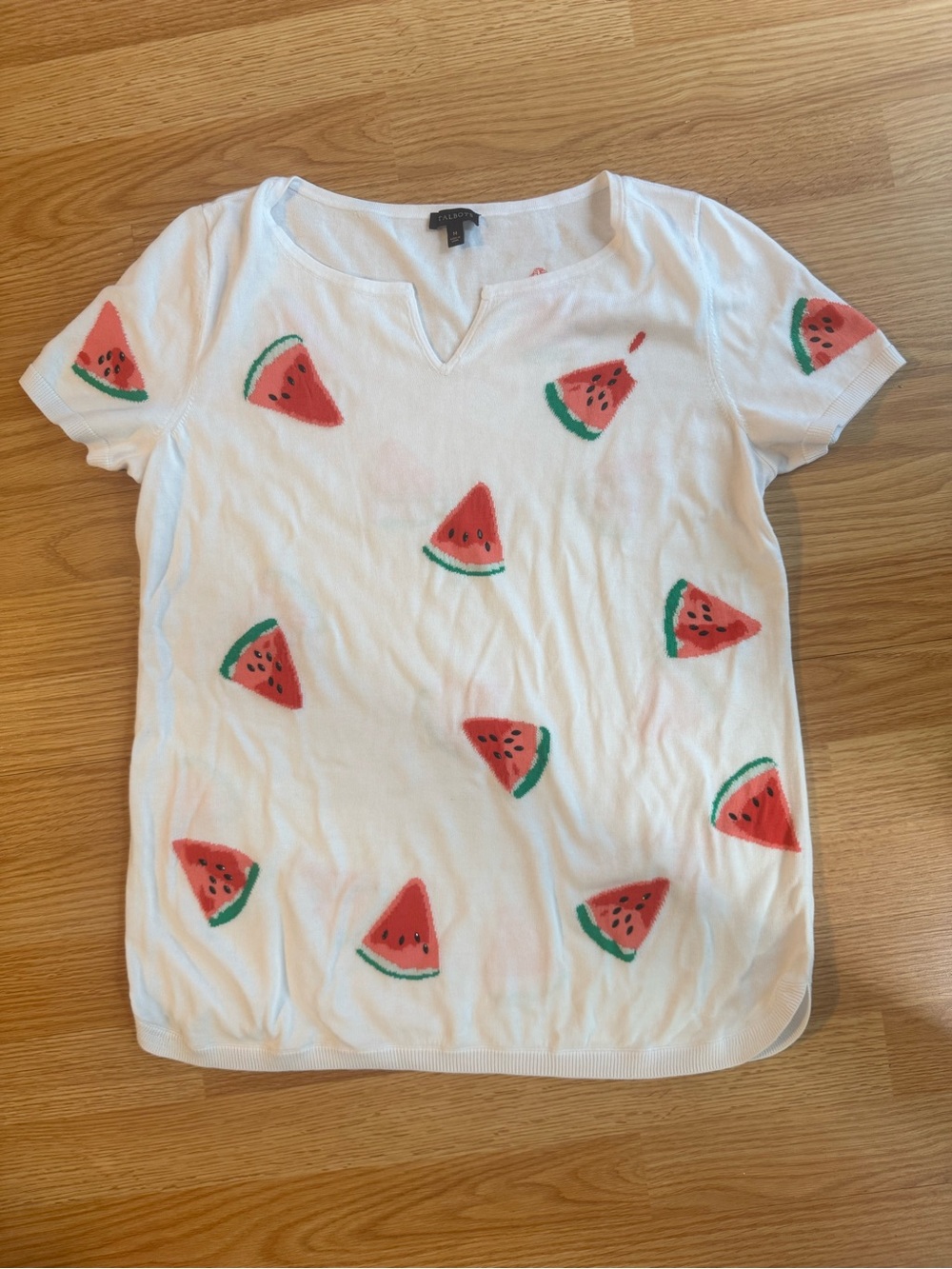 Talbots Cream V-Neck Short Sleeve Top